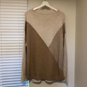 NWT Plus size Funnel Neck Sweater- 3-Tone Beige- Size X